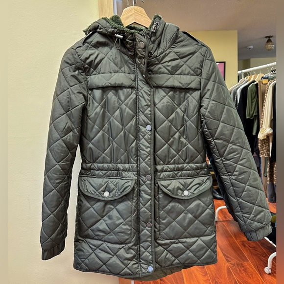 Sage Green Puffer Jacket - Picture 1 of 9